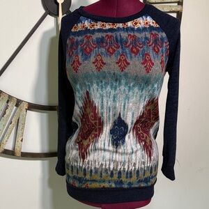 Vision Navy Patterned Women's Sweater NWTS